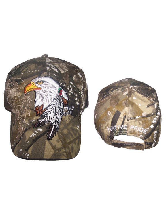 Eagle & Feathers Native Pride Baseball Caps Hats Embroidered (CapNp654 ZW)