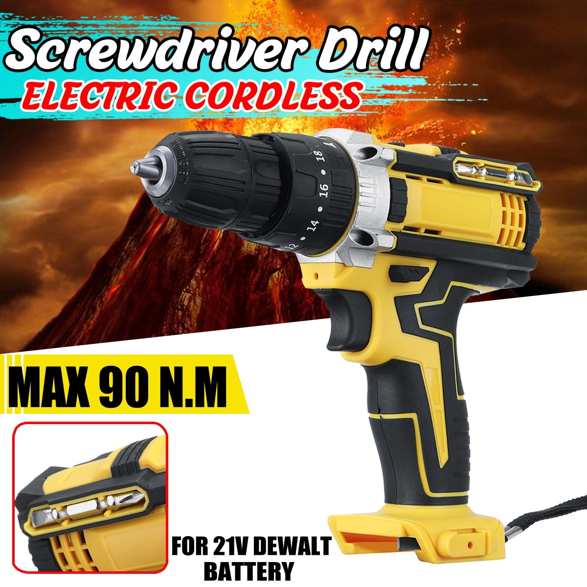 Multifunctional 3 In 1 Cordless Impact Drill 2Speed Driver Kit With In