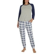 Eddie Bauer Women's 2 Piece Ultra Soft Sleep Pajama Lounge Set (US, Alpha, Small, Regular, Regular, Blue)