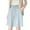 Light Blue, variant on YUGYXL Thin Summer Bermuda Pants for Women Ruffled Wide Leg Shorts Knee Length Pants with Pockets Elastic Waist Beach Shorts Beige L