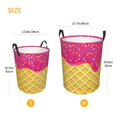thumbnail image 3 of Balery Red Ice Cream Cesta de ropa redonda con asas, impermeable, independiente, para ropa, juguetes, dormitorio y familia-Medium, 3 of 6