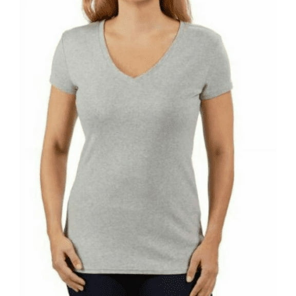 allbrand365 designer Womens V-Neck Tee,Grey,X-Large