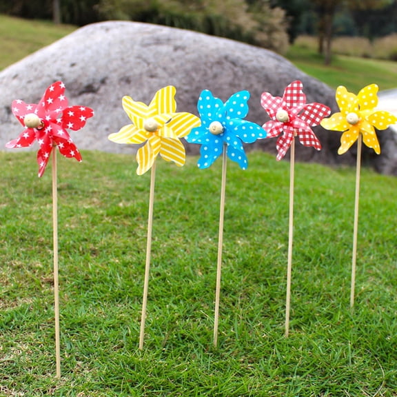 WHAMVOX Plastic Windmill Toy for Kids with Perfect for Birthday Outdoor Decor 8Pcs Mini Size