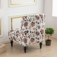 thumbnail image 6 of LKJYER Stretch Armless Accent Chair Covers, Spandex Armless Accent Chair Slipcovers Printed Soft Armless Chair Slipcovers with Elastic Bottom Non Slip Armchair Covers for Living Room, 6 of 7