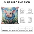thumbnail image 5 of Orinice Pig Flowers Sun Graphic Decorative Cushion Throw Pillow Cover Short Plush 1PC for Home Couch Living Room Bed Sofa Pillowcase Spring Theme 12x12in, 5 of 5