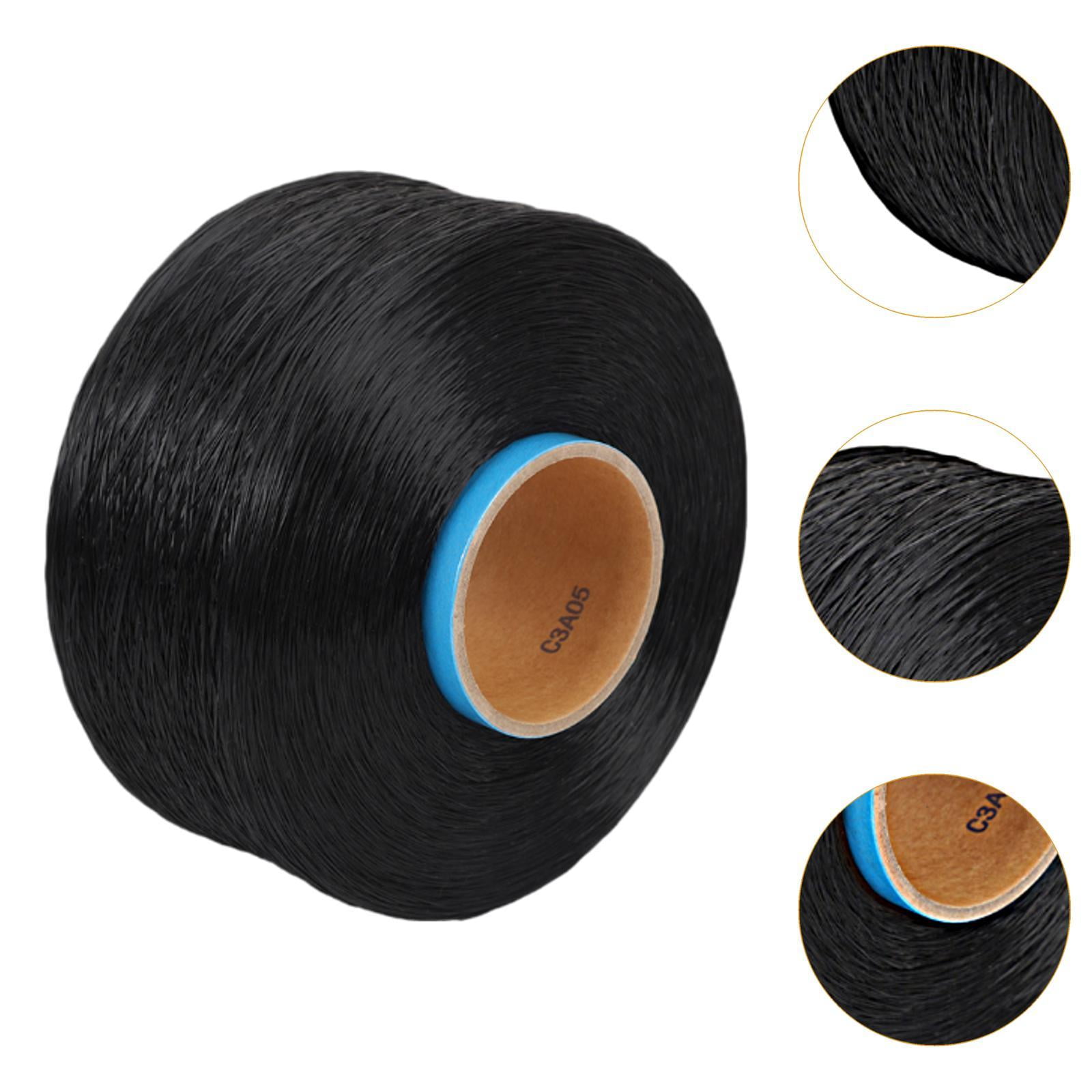 Sharprepublic Elastic String Elastic Bracelet String Cord Black Large Roll Spandex String for Craft Supplies DIY Braided Necklace 0.7mm 4500m