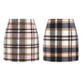 thumbnail image 3 of Yokua All-match Woolen Plaid High Waist A-Line Pencil Bodycon Mini Skirt for Women, 3 of 14