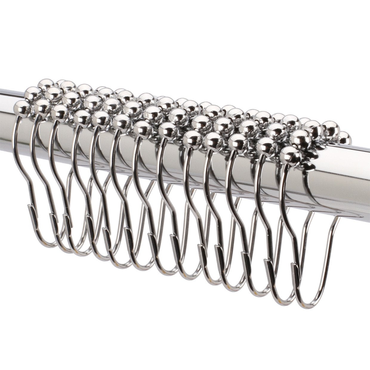 Polished Chrome Shower Curtain Hooks / Shower Curtain Rings (Set of 12