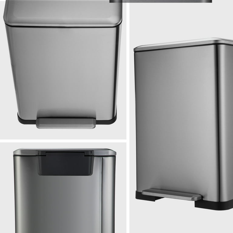 13 Gallon Stainless Steel Dual Kitchen Trash Can