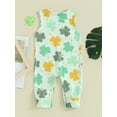 Baby Girls Irish Day Jumpsuit Sleeveless O Neck Clover Print Romper