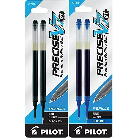 Pilot Refill for Precise V7 RT Rolling Ball, Fine, Black & Blue Ink, 2/pack