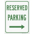 thumbnail image 1 of Right Arrow Reserved Parking Green Sign, 18x24 Corrugated Plastic, 1 of 1