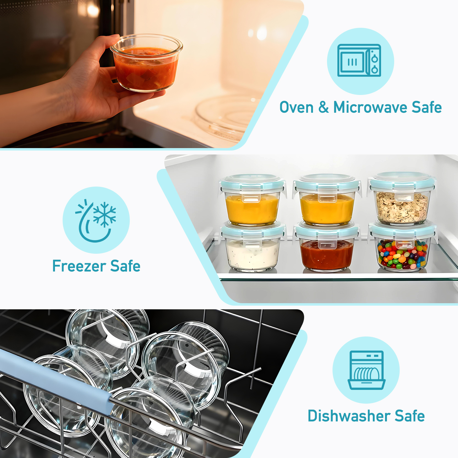Taimasi Glass Food Storage Containers, 5oz, 12 Piece Set photo 5