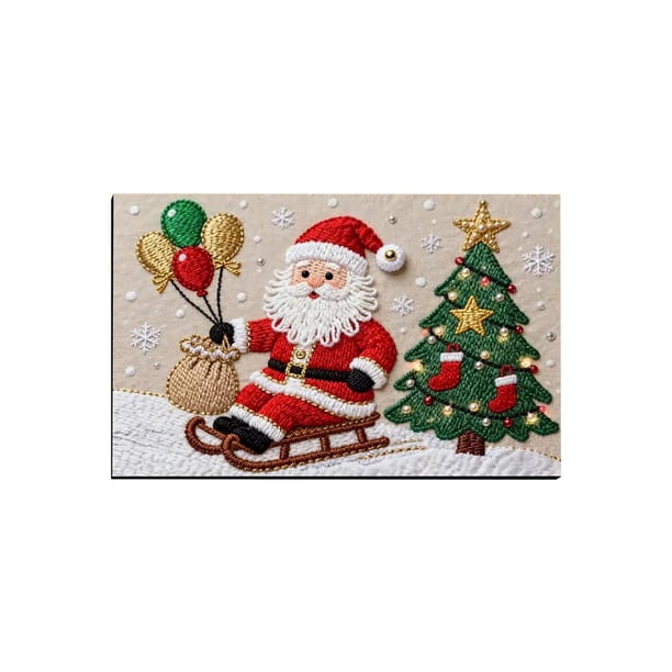 Alfombra de la Puerta de Navidad 9 × 6 × 1cm Multicolor Flock Baño Alfombra de Piso para la Entrada Del Baño