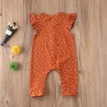 thumbnail image 2 of Infants Girls Romper Trousers Short Ruffle Sleeve Polka Dot Printed Buttons Baby Clothes, 2 of 5