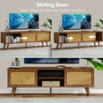 thumbnail image 2 of TV Stand for TVs up to 65",Modern Rattan Entertainment Cabinet Media Console for Living Room Bedroom,Black Brown, 2 of 7