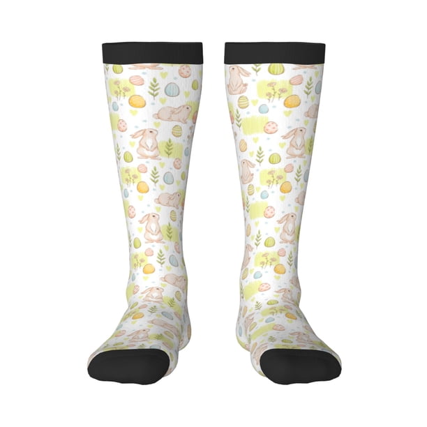 Balery Easter Rabbit Calcetines novedosos Calcetines deportivos Calcetines hasta la rodilla Calcetines de algodón Calcetines originales y geniales