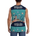 thumbnail image 4 of Uemuo Let's go Travel Pattern Men's Sleeveless T-Shirt,Muscle Athletic Tank Top, Moisture-wicking Quick-dry Breathable Classic Tee Top for Gym Run Outdoor Sports-Small, 4 of 8