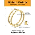 thumbnail image 6 of Bestyle Large Cross Hoop Earrings for Women 80mm Oversized Lightweight 18K Gold Plated Earrings Gifts for Girlfriend Daughter Mom Wife, 6 of 9