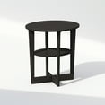 thumbnail image 2 of Furinno Tidur Oval Nightstand, Bedside Table with Open Shleves, Walnut, 2 of 6