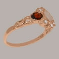 thumbnail image 3 of LBG British Made 14k Rose Gold Genuine Natural Opal Garnet Cubic Zirconia Womens Statement Ring - 33 size options - Size 5.5, 3 of 5