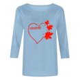 thumbnail image 4 of Levmjia Women's Canada Day Shirt Maple Leaf Heart Graphic Tee 3/4 Sleeve Crew Neck Patriotic Top Anniversary Gift, 4 of 4