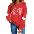thumbnail image 2 of BEFOKA Valentine'S Day Crew Neck Sweatshirts Love Heart Printed Womens Blouses Basic Tops Pullover Sweatshirts Spring Fall Graphic T-Shirt Holiday Going Out Tee Tops, 2 of 9