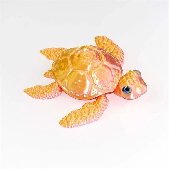 1pc pink gold 3D Printed Turtle Multi Joint Movable Ornament Versatile Shapes Creative Home Office Desktop Ornament