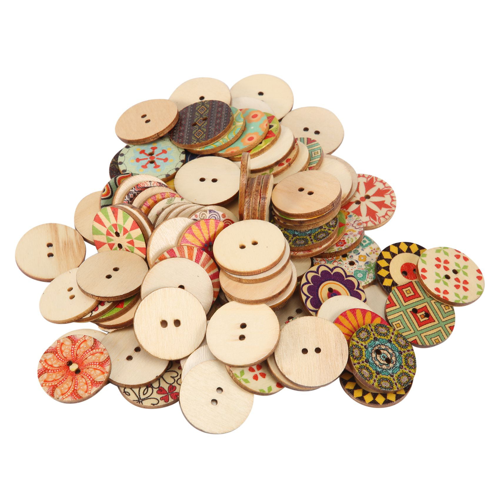 Farfi 80Pcs Colorful Buttons Sufficient Quantity Waterproof Resin DIY Resin  Buttons Collections Embellishments Birthday Gift (Light Yellow)