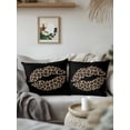 thumbnail image 3 of 1 Pack Outdoor Pillows Waterproof, Black Brown Vintage Art Indoor/Outdoor Throw Pillows with Inserts, Retro Abstract Art Decorative Pillow for Patio Furniture Chairs Couch, 3 of 8