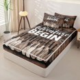 thumbnail image 2 of Erosebridal Rustic Lake Zipper Queen Comforter Set with Fitted Sheet and 2 Pillowcases,Wooden Paddle Wood Board Zipper Bedding Set For Boys,Light Gray Reversible,4pcs, 2 of 7