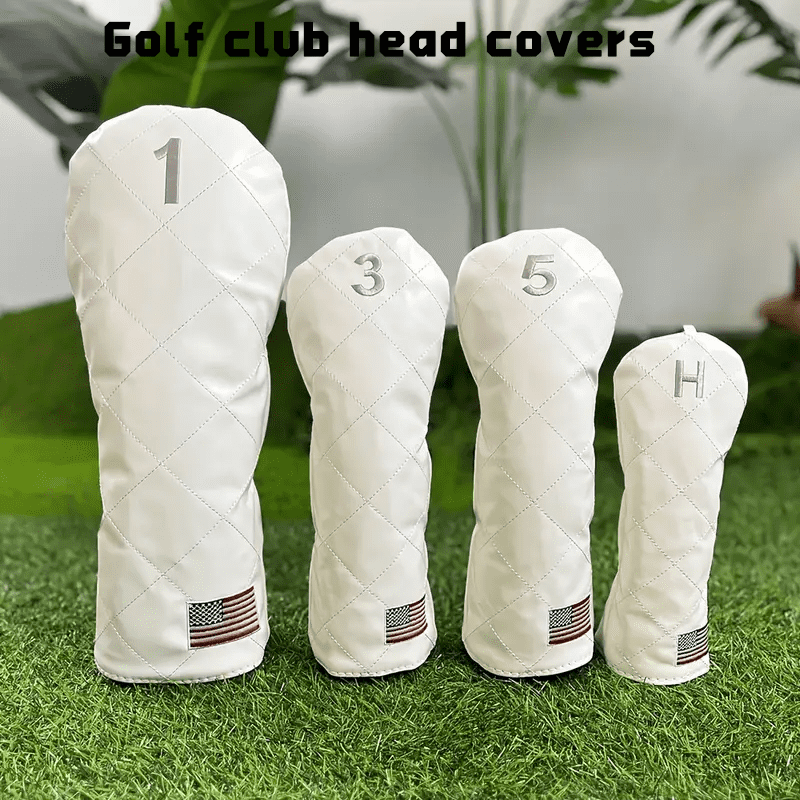 USA Flag Golf Headcover – PU Leather Driver/Fairway/Hybrid Cover
