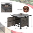thumbnail image 4 of Costway 32'' Propane Fire Pit Table 50,000 BTU Square Firepit Heater w/ Lava Rocks Cover Mix Grey, 4 of 9