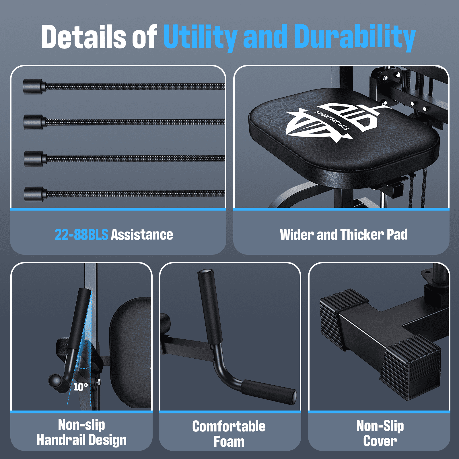 Fed Fitness Sportsroyals Power Tower Pull Up Bar Station, 450LBS Stable Pull Up Dip Station for Home Gym