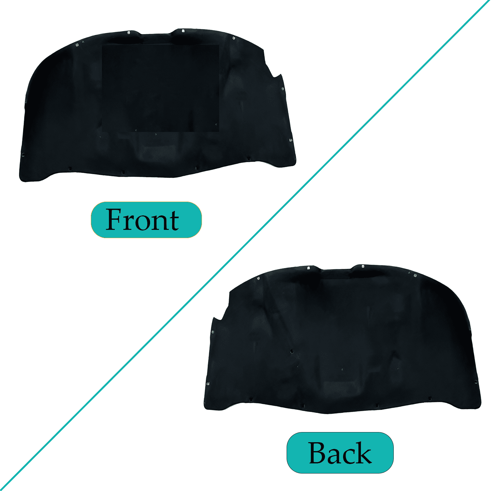 For Volkswagen Passat 2000-2007 Car Hood Engine Insulation Pad,Heat Shield,Sound Deadening Mat,Soundproof Cotton Replacement Accessories Heat Sound Cover-black-2000-2007
