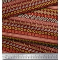 thumbnail image 2 of Soimoi Red Cotton Poplin Fabric Aztec Geometric Printed Fabric 1 Yard 42 Inch Wide, 2 of 3