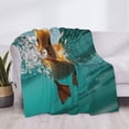 thumbnail image 3 of Yiaed Underwater Swimming Duck Print Blanket Throw Blanket Soft Cozy Flannel Blanket for Home Bed Sofa Couch Chair-50"x40", 3 of 6