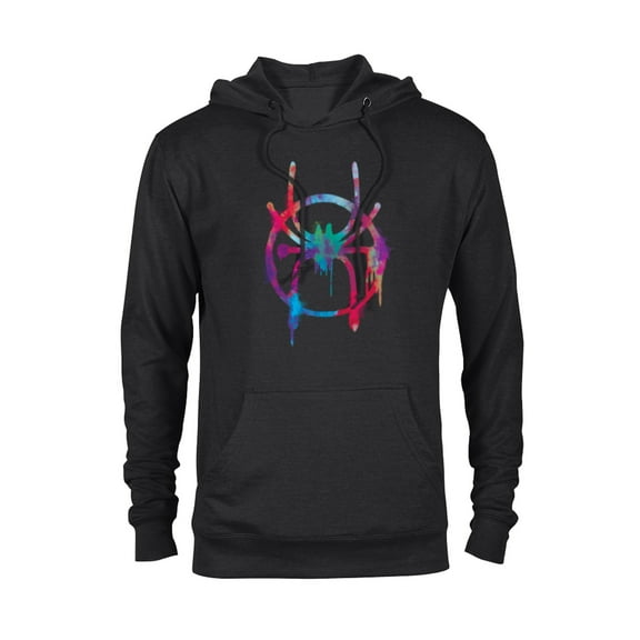 Marvel Spider-Man Into the Spider-Verse Rainbow Icon - Pullover Hoodie for Adults - Customized-Black