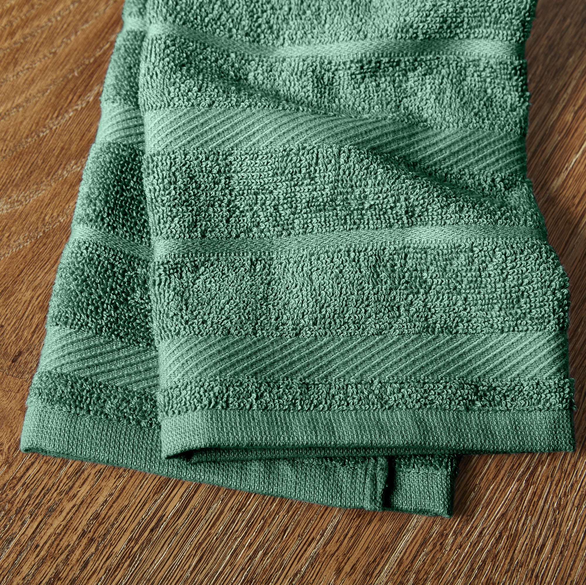 KitchenAid Albany Kitchen Towel 4-Pack Set, Pebbled Palm Green/White, 16"x26"