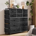 thumbnail image 1 of Commode Noire à 12 Tiroirs pour Chambre, Commodes en Tissu et Chiffonniers avec Poches Latérales, Commode pour Garde-Robe, Salon, Garde-Robe, Couloir, 1 of 1