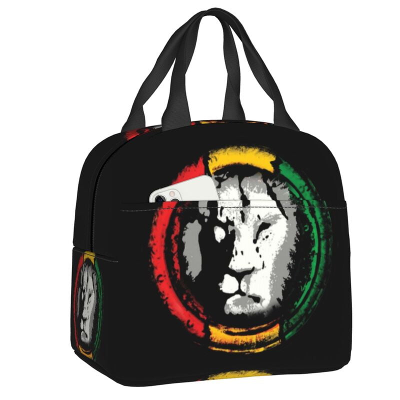 Custom Rasta Flag Lion Of Judah Lunch Bag Men Women Cooler Thermal ...