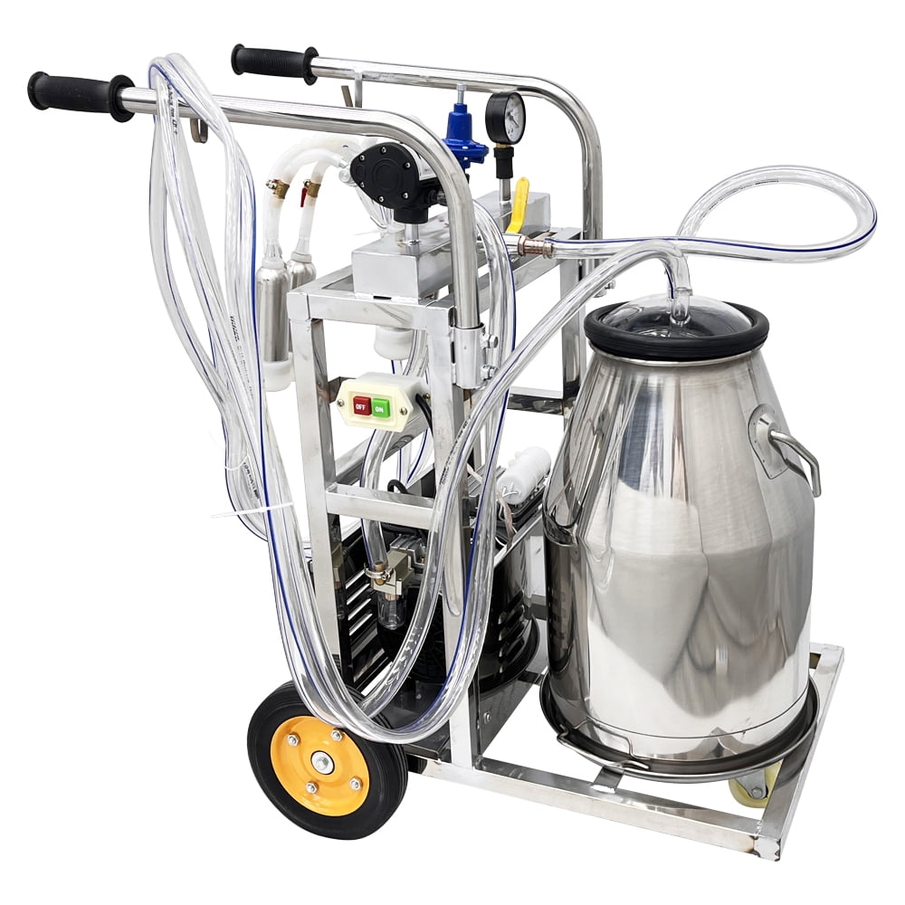25L Milking Machine Oil-Free Vacuum Pump  Cow-Sheep Mixed Milking Machine with Brush Set of Three 110V