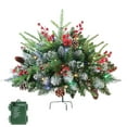 thumbnail image 2 of Artificial Christmas Tree for Outside - Small Lighted Xmas Trees with Ornaments Outdoor Christmas Decorations, 2 of 3