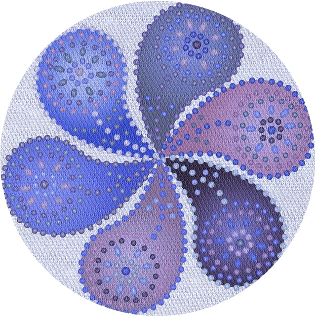 Ahgly Company Tapis Rond Lavable en Machine Intérieur Transitionnel Bleu Ange, 7 Pieds Rond