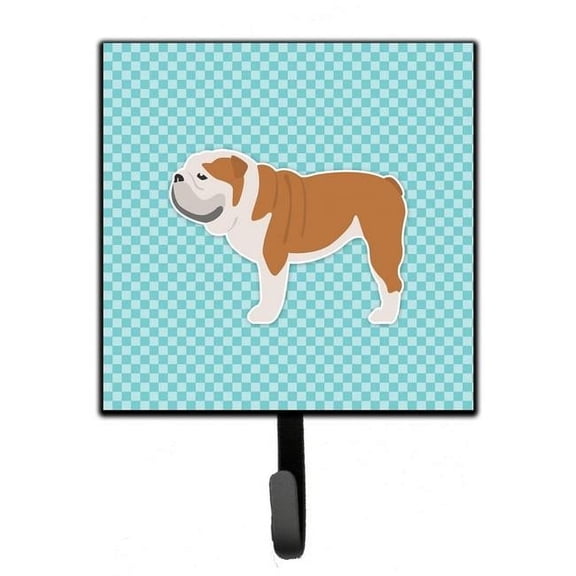 Carolines Treasures BB3762SH4 English Bulldog Checkerboard Blue Leash or Key Holder