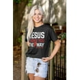 thumbnail image 3 of Jesus Way Truth Life Bible Verse Plus Size Crewneck Graphic Tee Shirt Brisco Brands 5X, 3 of 5