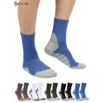 thumbnail image 2 of Spencer 5 Pairs Men's Cotton Moisture Wicking Half Cushion Crew Athletic Socks for Hiking Running Sport Work (Black+Gray+Green+Blue+White), 2 of 8