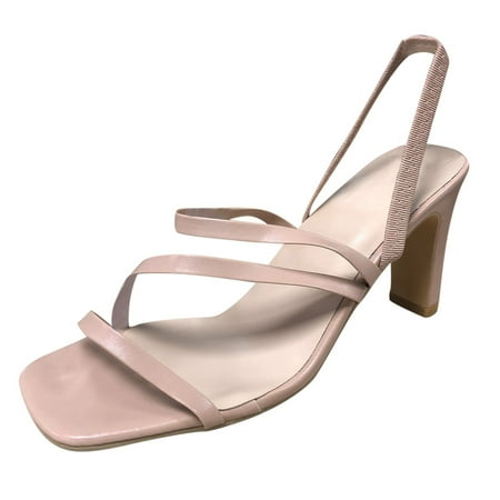 

gvdentm Sandals Women Women Size High Heels And Thick Fashion Heels Large Spring Casual Knee High Sandals for Women