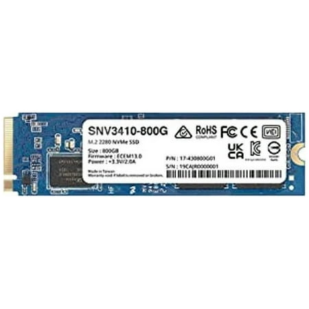 UPC: 0846504004607 | Synology SNV3410 M.2 2280 800GB PCI-Express 3.0 x4 Internal Solid State Drive (SSD) SNV3410-800G
