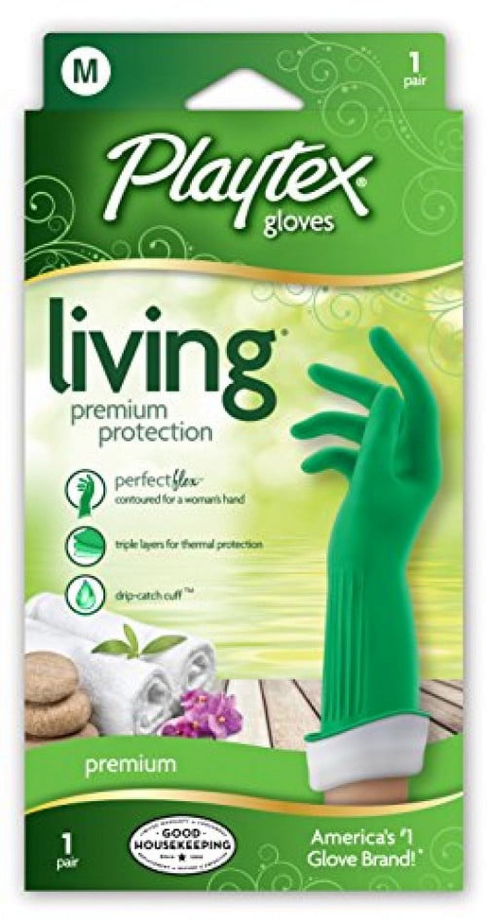 Playtex Living Reusable Gloves With Drip-Catch Cuff Medium - 1 Pair - image 2 of 4